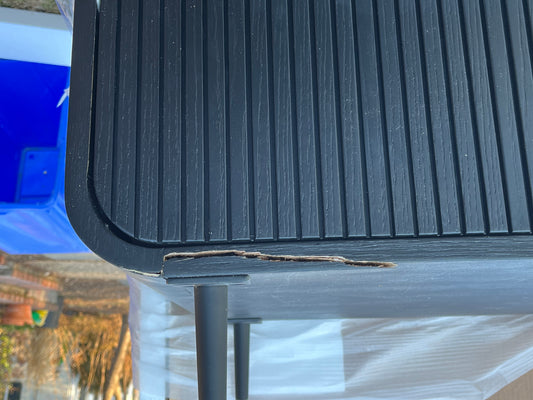 Highbury Furnishings Bern Reeded Black Oak Double Sink Bathroom Vanity Engineered Marble Countertop FFE-1278