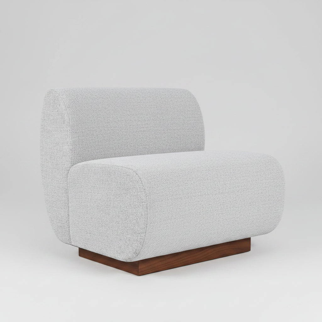 Bison Modern Banquette Sectional Loveseat 2 Seat Bench w Grey Performance Fabric FFE-1535