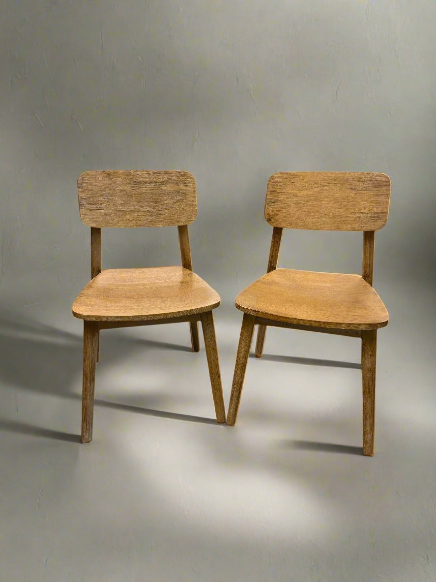 Pair of Castlery Seb Mid Century Style Wood Dining Chairs FFE258-201