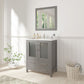 VanityArt 24" Grey Single Sink Vanity & Mirror Only, no sink or countertop FFE-831