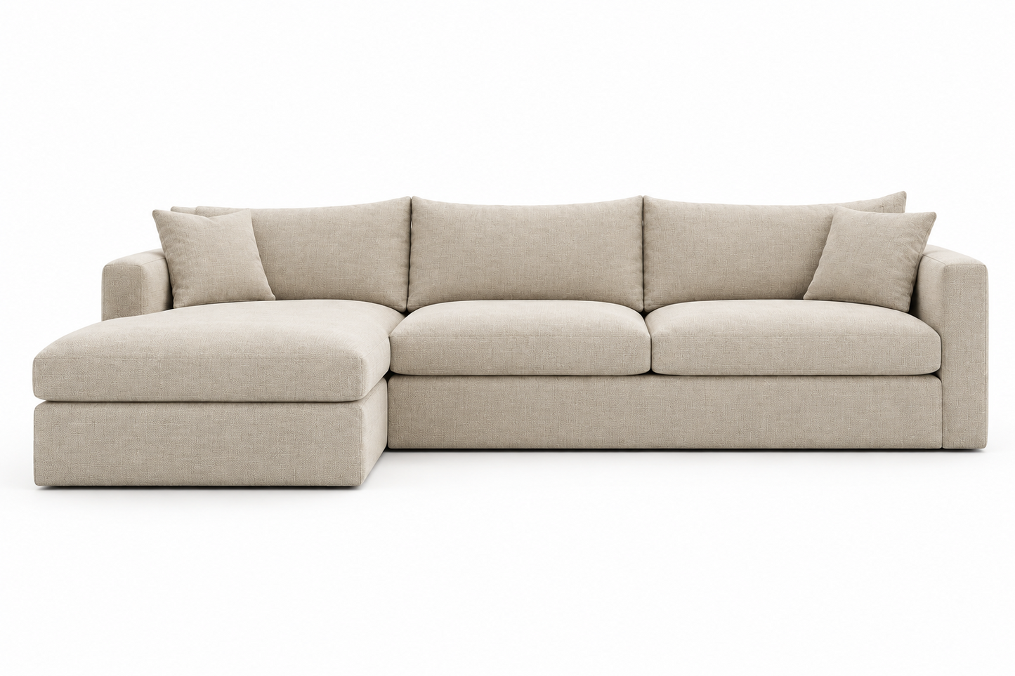 Crate and Barrel Willow II 2-Piece Slipcovered Sectional Sofa w  Chaise Lounge FFE-1590