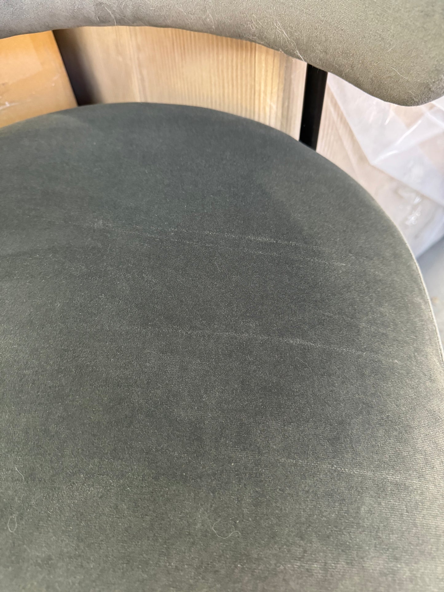 Pair Interior Define Hollis Metal Framed Grey Velvet Upholstered Bar Stool FFE258-325