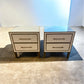 Pair (2) TOV Furniture Emily Pink Lacquer Side End Tables Nightstands HR2