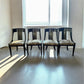 Set of 4 Black Lacquered Empire Revival French Dining Chairs HR7