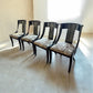Set of 4 Black Lacquered Empire Revival French Dining Chairs HR7