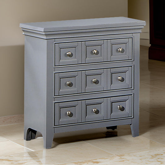 Gray Window Paned 3 Drawer Nightstand FFE-1221