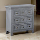 Gray Window Paned 3 Drawer Nightstand FFE-1221