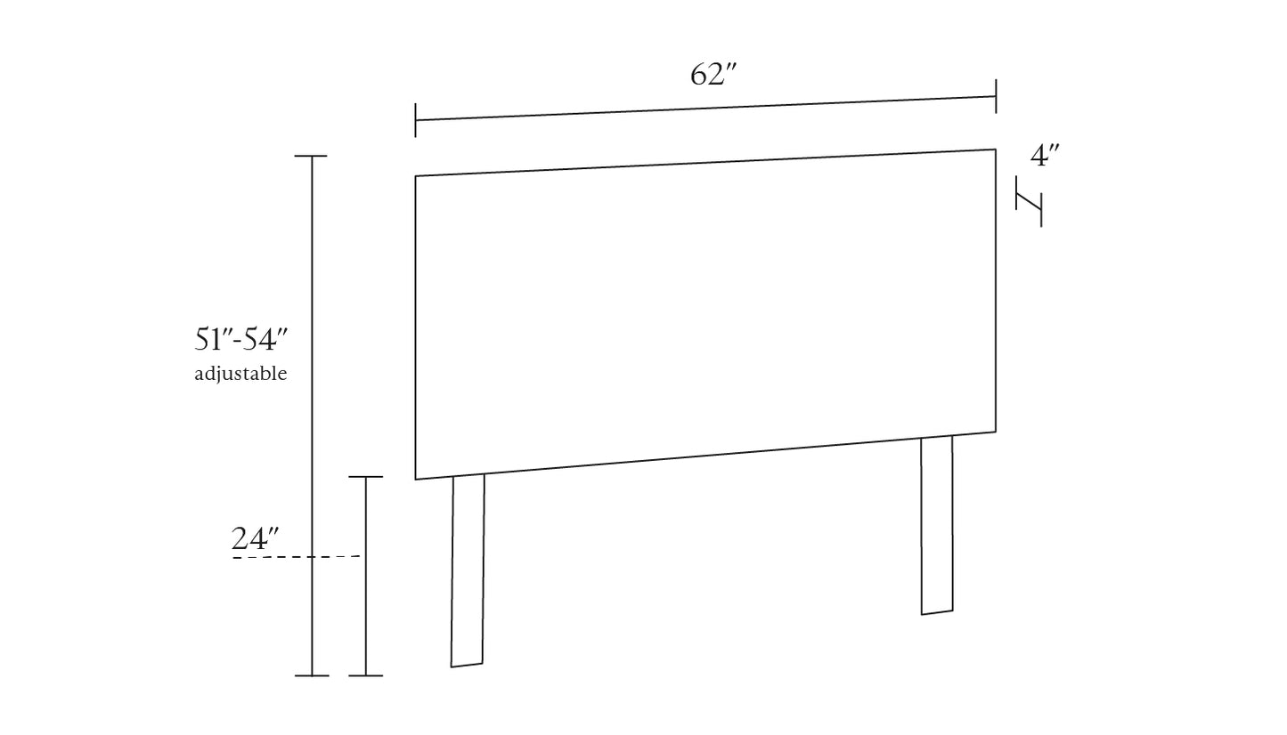 Square Back Adjustable Queen Bed Headboard White Twill FFE-1368