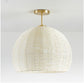 Crate and Barrel Ivory Woven Rope Flushmount Ceiling Light FFE258-550