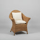 Handwoven Wicker Chair with Woven Beige Cushion  MJS - 1
