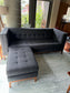 PERCH Grammercy Tufted Grey Sofa w Ottoman Chaise EL248-1