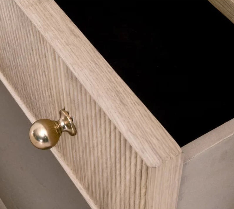 Essentials for Living Bronze Bay Natural Oak Highland Open Shelf 2-Drawer Nightstand FFE-1268