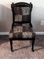 Antique Zebra Leopard Print Fringe Edge Parlor Chair GW245-5