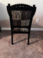 Antique Zebra Leopard Print Fringe Edge Parlor Chair GW245-5