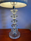 Set of 2 Glass Stacked Crystal Base Faceted Table Lamps JY241-8