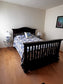 Slat Back Black Arched Wood Full Bed JY241-13