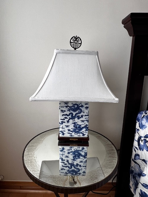 Pair of Ralph Lauren Blue and White Asian Style Ceramic Lamps JY241-14