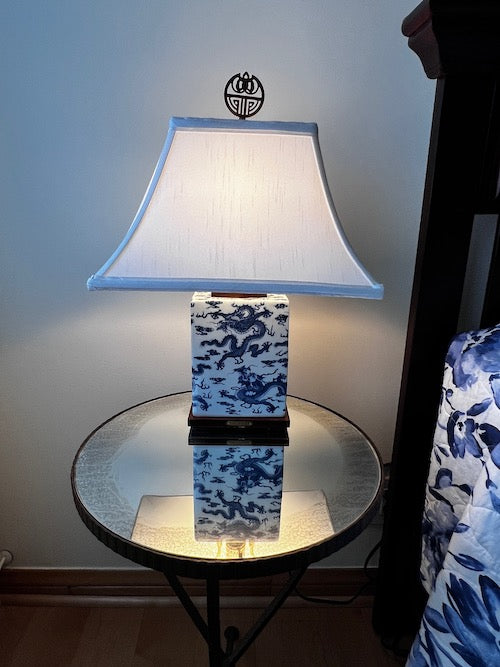 Pair of Ralph Lauren Blue and White Asian Style Ceramic Lamps JY241-14