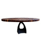 ARKA Walnut Butcher Block Oval Coffee Table w/Metal Base AC247-1