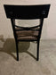 Baker Furniture Empire Black Dining Arm Chairs Upholstered Seat (4 avail) LC243-08