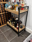 Rolling Wood Cart/Barcart w/2 Shelves JB240-40