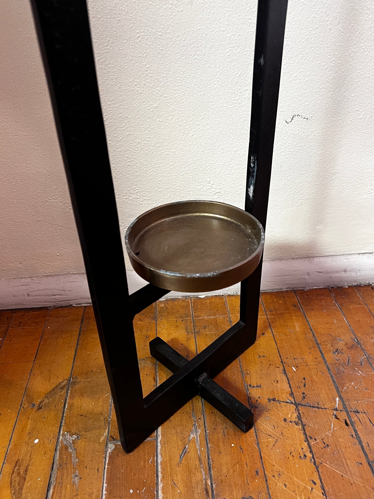 Large Iron Candlestick Holder (2 Avail)  AT257-18