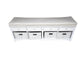 White Storage Bench with Drawers & Cubbies w/Baskets & Top Cushion WM249-10