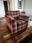 Plaid Brown/Sage/Burgundy Accent Rolled Arm Chair TR260-2