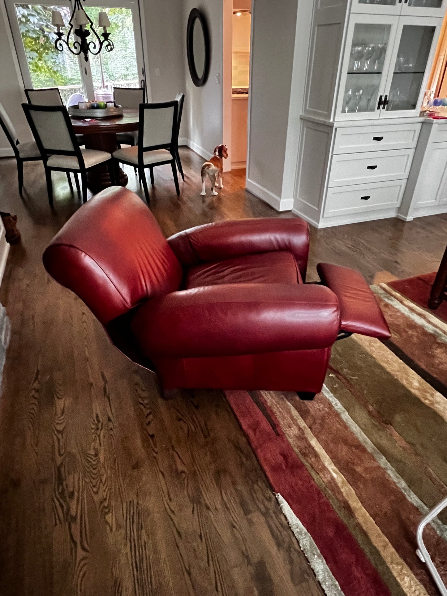 Burgundy Leather Recliner Club Chair TR260-3