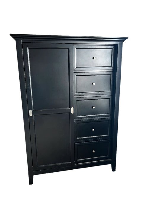 Black Bedroom 5 Drawer Sliding Storage Closet Dresser Armoire Cabinet VV261-8