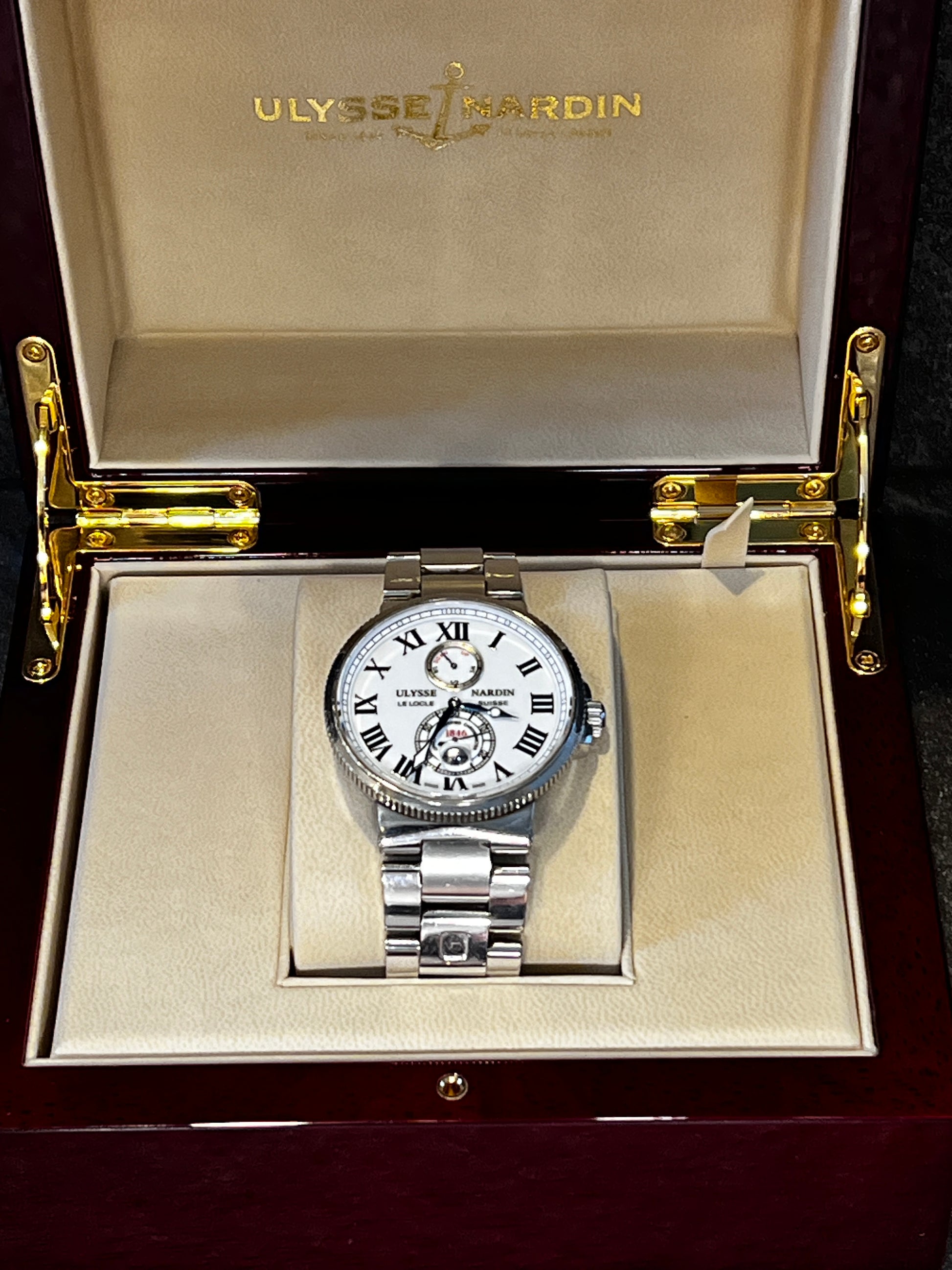 Ulysse Nardin Maxi Marine Chrono 43mm SS Watch w/Winder MB192-1