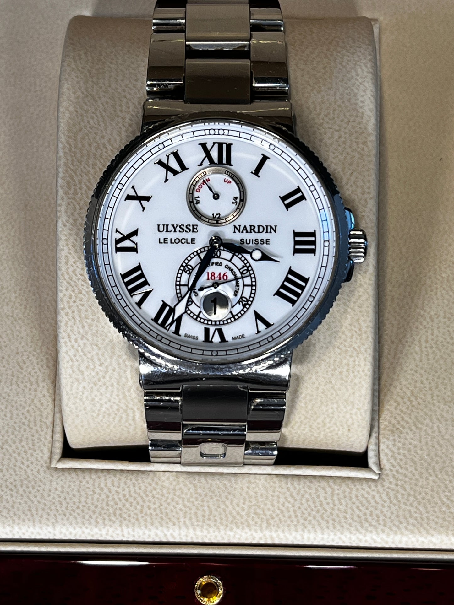 Ulysse Nardin Maxi Marine Chrono 43mm SS Watch w/Winder MB192-1