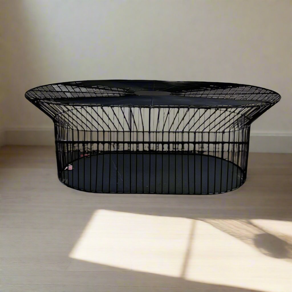 Oval Black Metal Wire Indoor Outdoor Coffee Table JG264-2