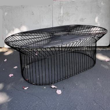 Oval Black Metal Wire Indoor Outdoor Coffee Table JG264-2