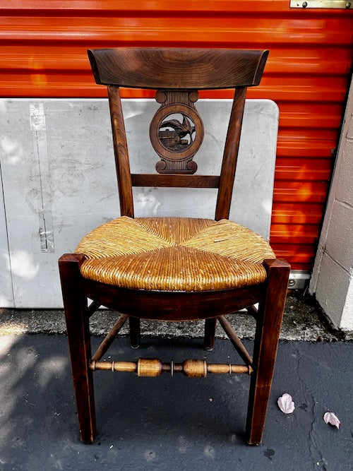 Set of 6 Napoleonic Style Hand Carved Rush Seat Dining Chairs JG264-6