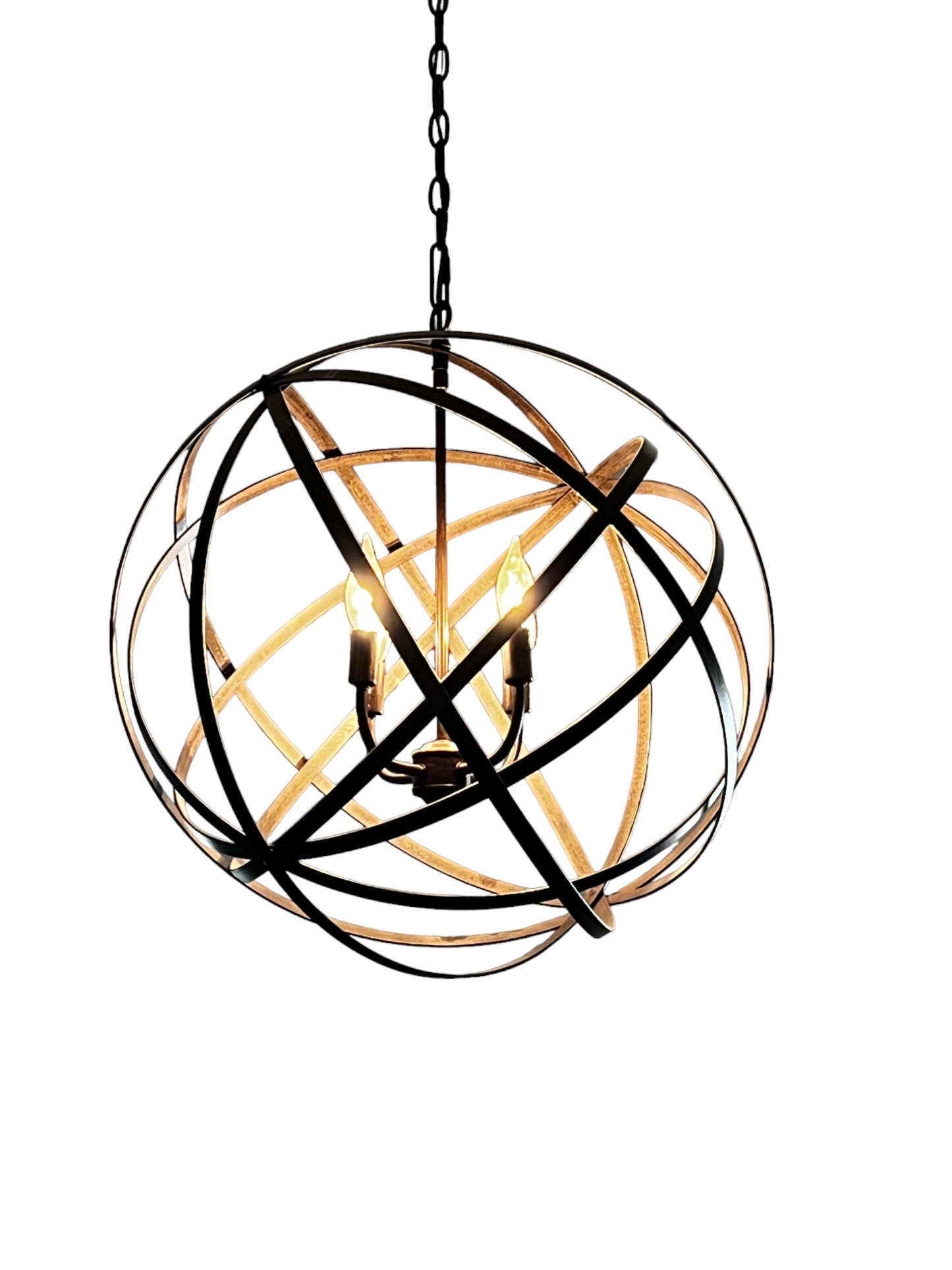 Large Metal Strap Globe Lantern - 4 LIGHT SP199-8