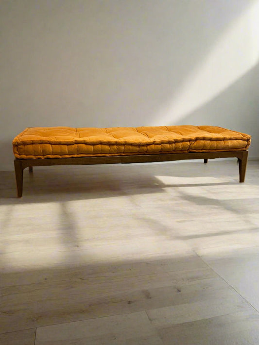 Hopper Slatted Daybed Bench w/Velvet Apricot Cushion RN268-6