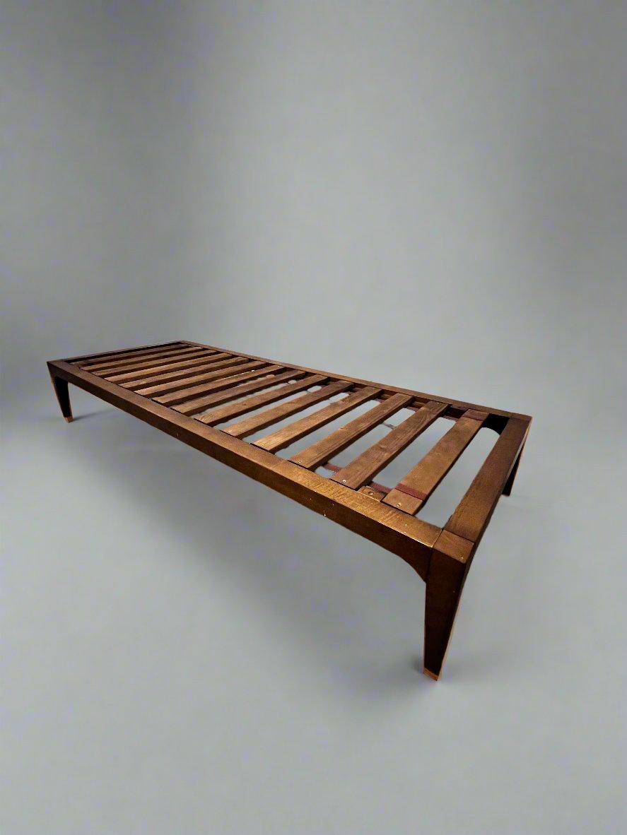 Hopper Slatted Daybed Bench w/Velvet Apricot Cushion RN268-6