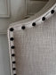 Crate & Barrell Linen Queen Headboard w/Nailhead Trim MF269-1