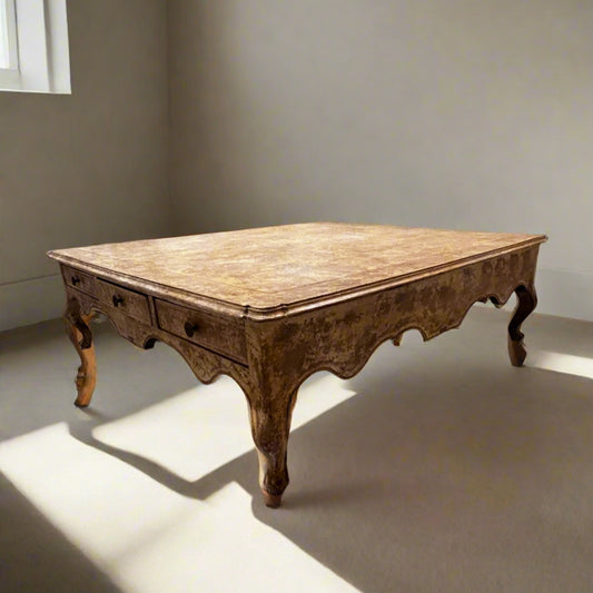 Antique Square Coffee Table with 6 Drawers BG273-1