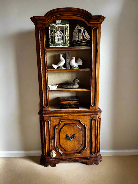 Antique Linen Lined Bookcase Cabinet BG273-15