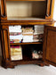 Antique Linen Lined Bookcase Cabinet BG273-15