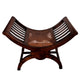 Vintage Wooden Curule Caned Seat Bench BG273-16