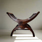 Vintage Wooden Curule Caned Seat Bench BG273-16