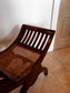 Vintage Wooden Curule Caned Seat Bench BG273-16