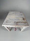 Antique Yellow Side Table w/Single Drawer and Stretcher Base  BG273-19
