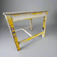 Antique Yellow Side Table w/Single Drawer and Stretcher Base  BG273-19