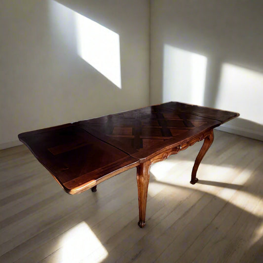 Antique Parquetry Top Extending Dining Table BG273-36