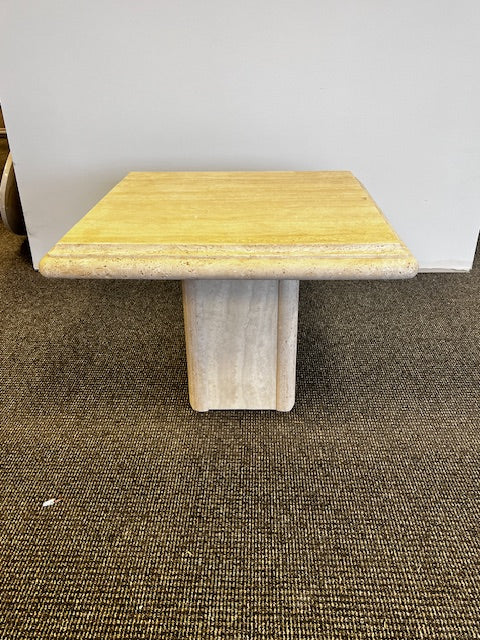 Square Travertine Side End Pedestal Table WDI224-28