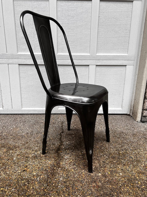 Set of 4 Metal City Home Black Bistro Chairs  LF172-7